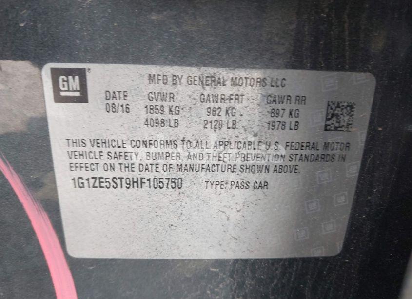 Photo 9 of 2017 Chevrolet Malibu 1LT (VIN 1G1ZE5ST9HF105750)