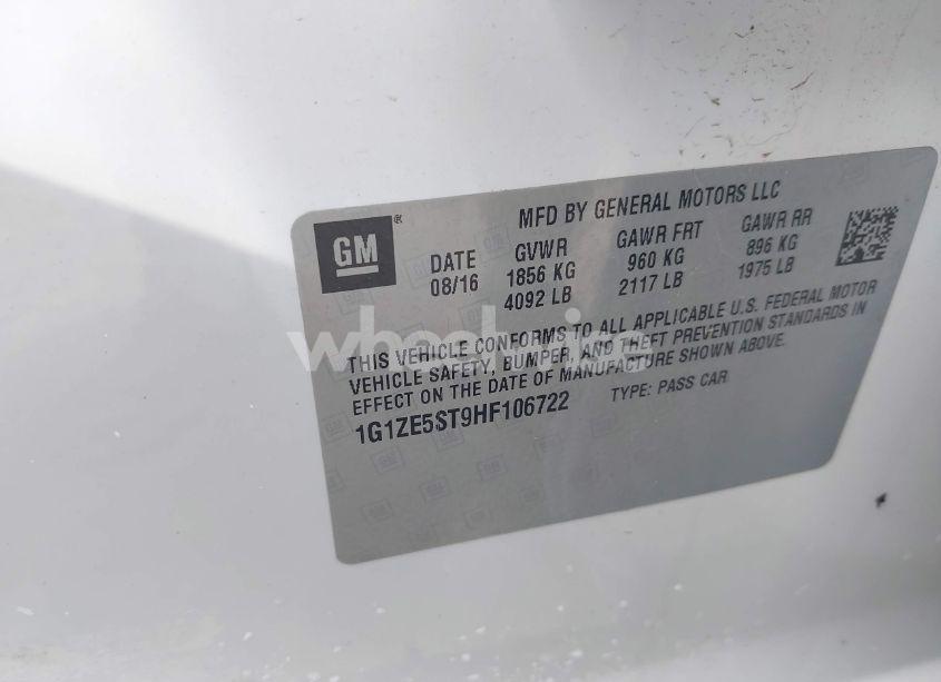 Photo 9 of 2017 Chevrolet Malibu 1LT (VIN 1G1ZE5ST9HF106722)