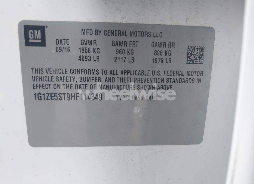 Photo 9 of 2017 Chevrolet Malibu 1LT (VIN 1G1ZE5ST9HF114349)