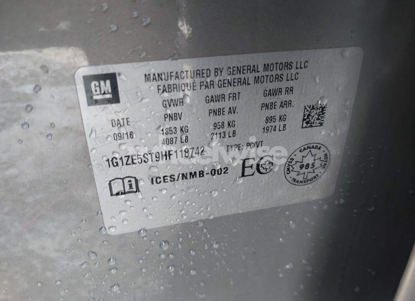 Photo 9 of 2017 Chevrolet Malibu 1LT (VIN 1G1ZE5ST9HF118742)