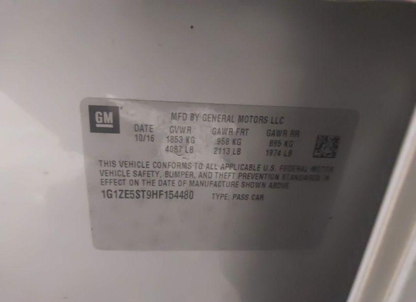 Photo 9 of 2017 Chevrolet Malibu 1LT (VIN 1G1ZE5ST9HF154480)