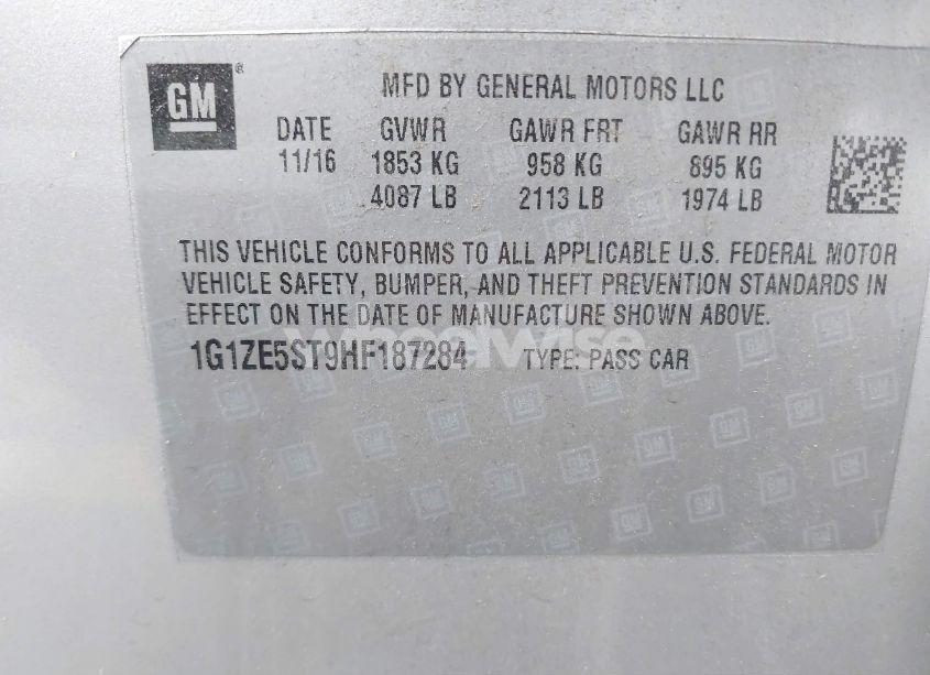 Photo 9 of 2017 Chevrolet Malibu 1LT (VIN 1G1ZE5ST9HF187284)