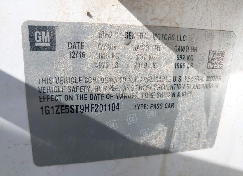 Photo 9 of 2017 Chevrolet Malibu 1LT (VIN 1G1ZE5ST9HF201104)