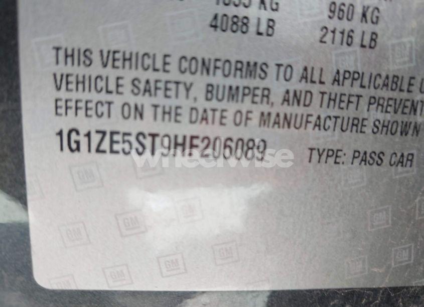 Photo 9 of 2017 Chevrolet Malibu 1LT (VIN 1G1ZE5ST9HF206089)