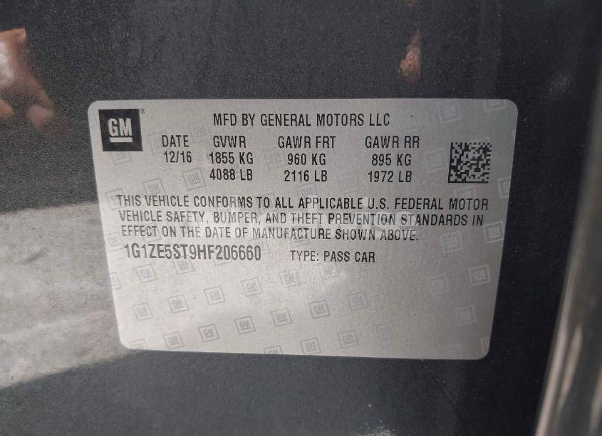 Photo 9 of 2017 Chevrolet Malibu 1LT (VIN 1G1ZE5ST9HF206660)