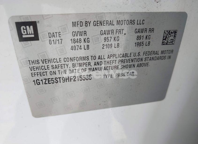 Photo 9 of 2017 Chevrolet Malibu 1LT (VIN 1G1ZE5ST9HF215536)