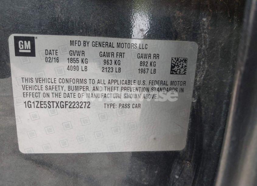 Photo 9 of 2016 Chevrolet Malibu 1LT (VIN 1G1ZE5STXGF223272)