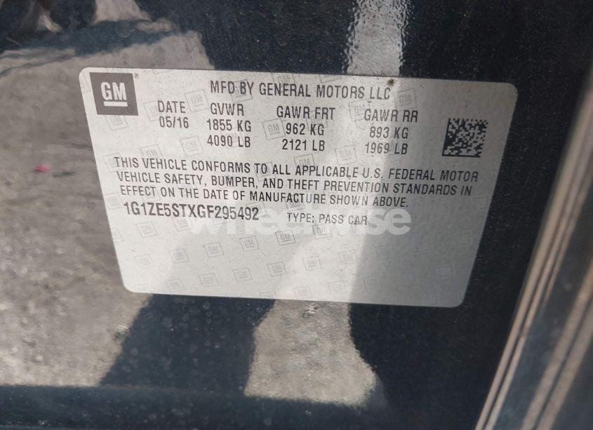 Photo 9 of 2016 Chevrolet Malibu 1LT (VIN 1G1ZE5STXGF295492)