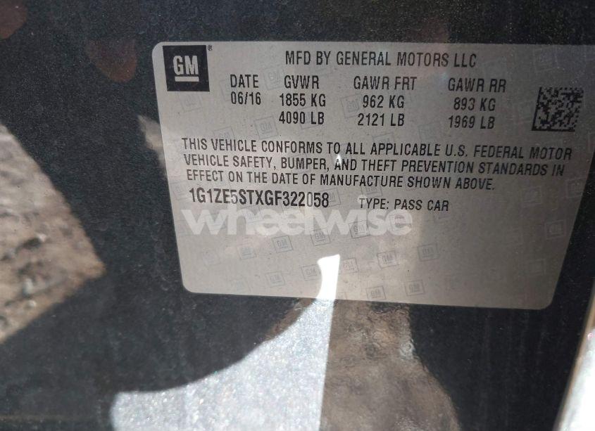 Photo 9 of 2016 Chevrolet Malibu 1LT (VIN 1G1ZE5STXGF322058)