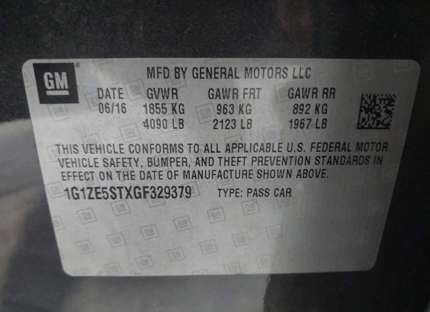 Photo 9 of 2016 Chevrolet Malibu 1LT (VIN 1G1ZE5STXGF329379)