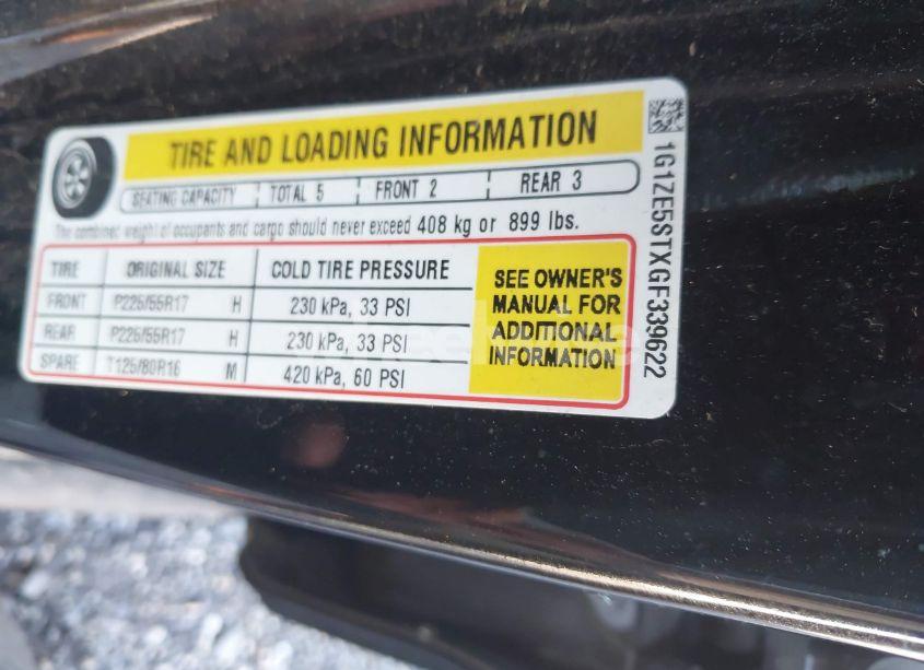 Photo 9 of 2016 Chevrolet Malibu 1LT (VIN 1G1ZE5STXGF339622)