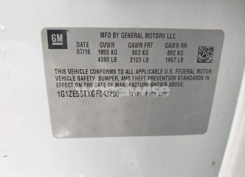 Photo 9 of 2016 Chevrolet Malibu 1LT (VIN 1G1ZE5STXGF343296)