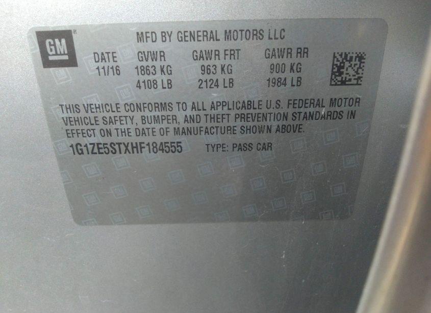 Photo 9 of 2017 Chevrolet Malibu 1LT (VIN 1G1ZE5STXHF184555)