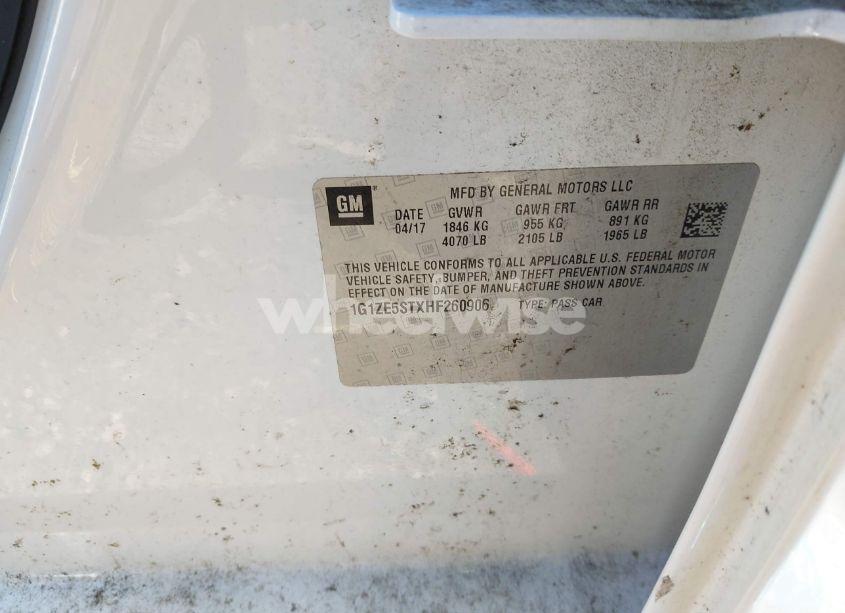 Photo 9 of 2017 Chevrolet Malibu 1LT (VIN 1G1ZE5STXHF260906)