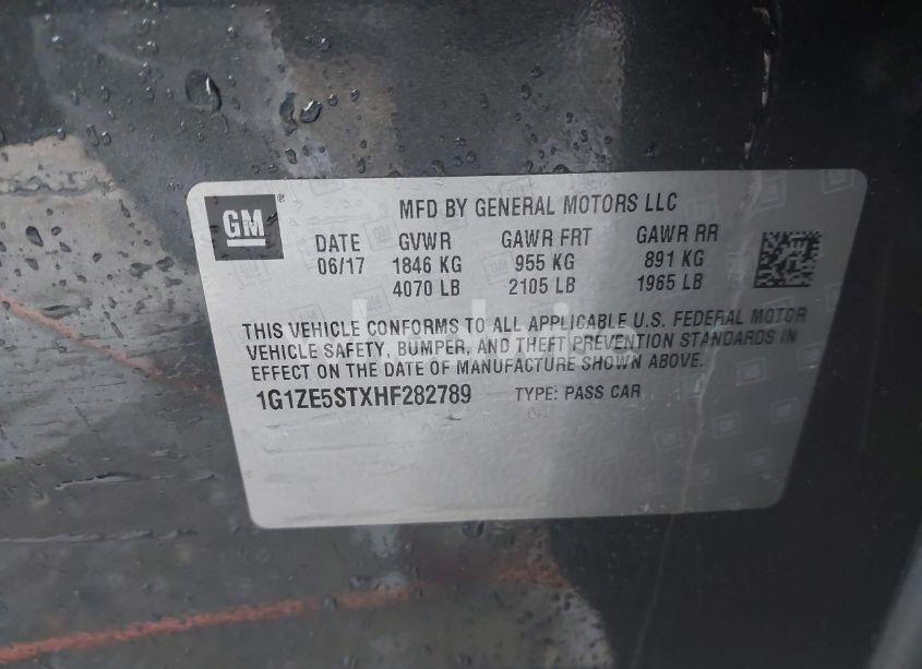 Photo 9 of 2017 Chevrolet Malibu 1LT (VIN 1G1ZE5STXHF282789)