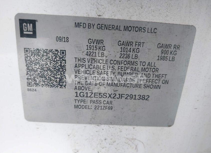 Photo 9 of 2018 Chevrolet Malibu PREMIER (VIN 1G1ZE5SX2JF291382)