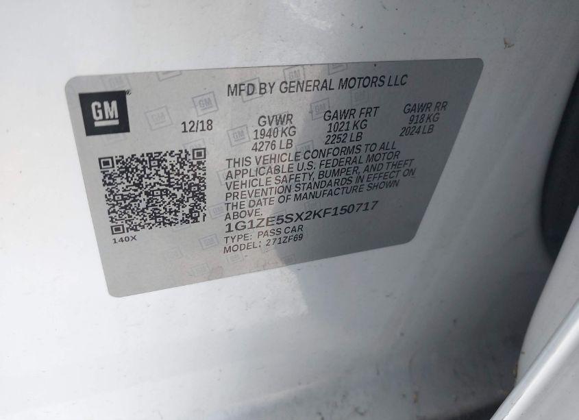 Photo 9 of 2019 Chevrolet Malibu PREMIER (VIN 1G1ZE5SX2KF150717)