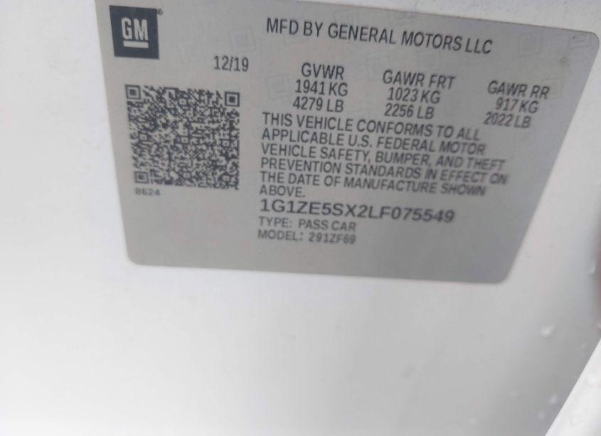 Photo 9 of 2020 Chevrolet Malibu FWD PREMIER (VIN 1G1ZE5SX2LF075549)