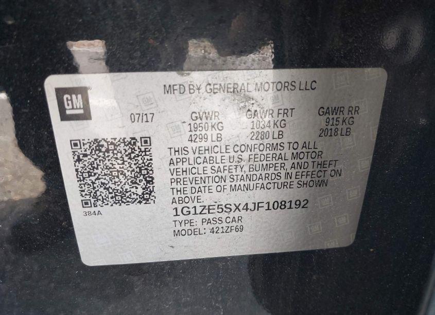 Photo 9 of 2018 Chevrolet Malibu PREMIER (VIN 1G1ZE5SX4JF108192)