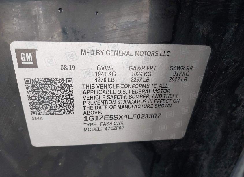 Photo 9 of 2020 Chevrolet Malibu FWD PREMIER (VIN 1G1ZE5SX4LF023307)