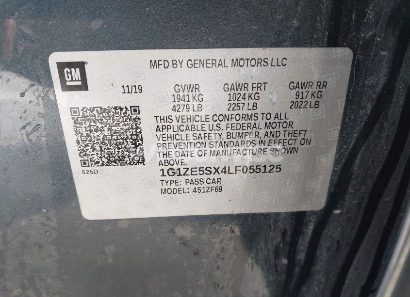 Photo 9 of 2020 Chevrolet Malibu FWD PREMIER (VIN 1G1ZE5SX4LF055125)