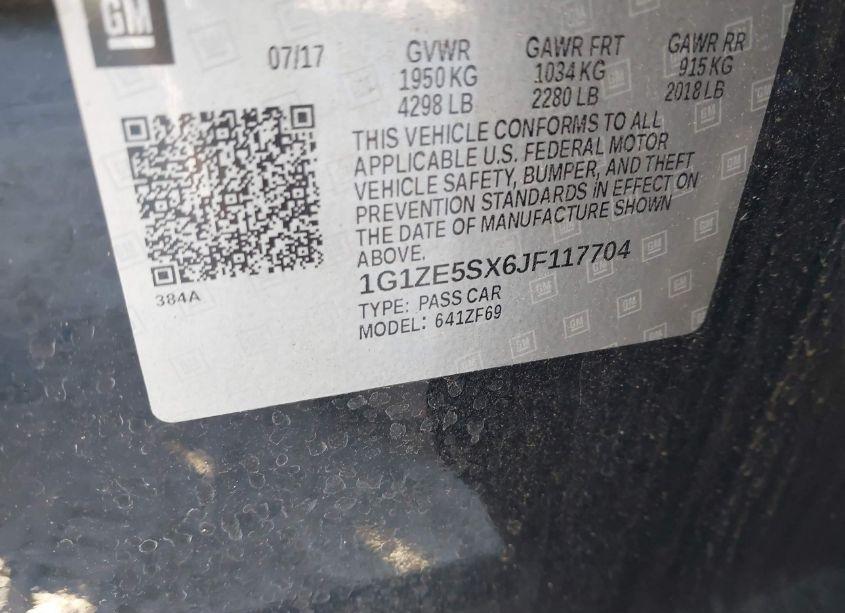 Photo 9 of 2018 Chevrolet Malibu PREMIER (VIN 1G1ZE5SX6JF117704)