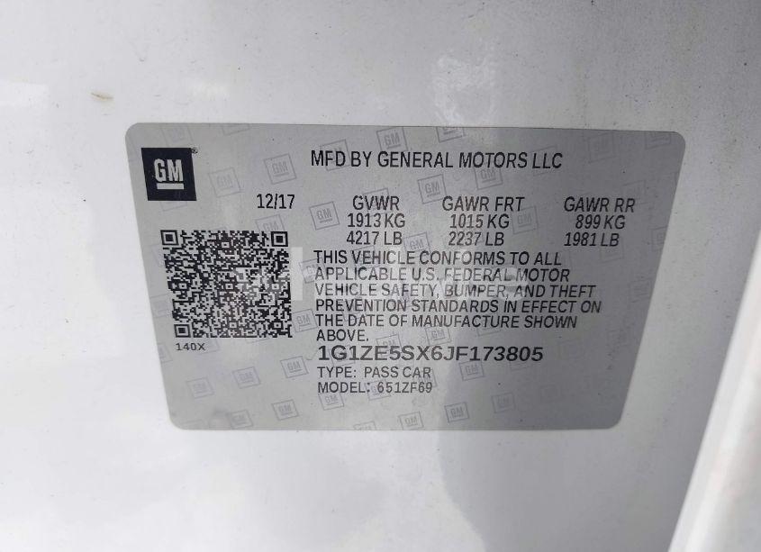 Photo 9 of 2018 Chevrolet Malibu PREMIER (VIN 1G1ZE5SX6JF173805)