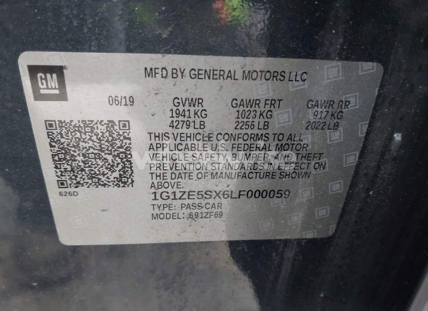 Photo 9 of 2020 Chevrolet Malibu FWD PREMIER (VIN 1G1ZE5SX6LF000059)