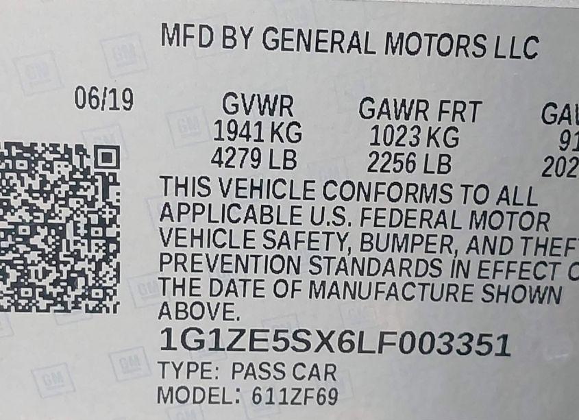 Photo 9 of 2020 Chevrolet Malibu FWD PREMIER (VIN 1G1ZE5SX6LF003351)