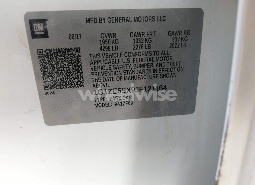 Photo 9 of 2018 Chevrolet Malibu PREMIER (VIN 1G1ZE5SX9JF121164)