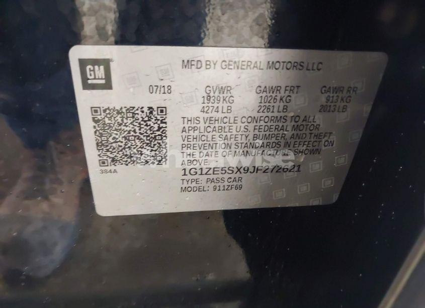 Photo 9 of 2018 Chevrolet Malibu PREMIER (VIN 1G1ZE5SX9JF272621)