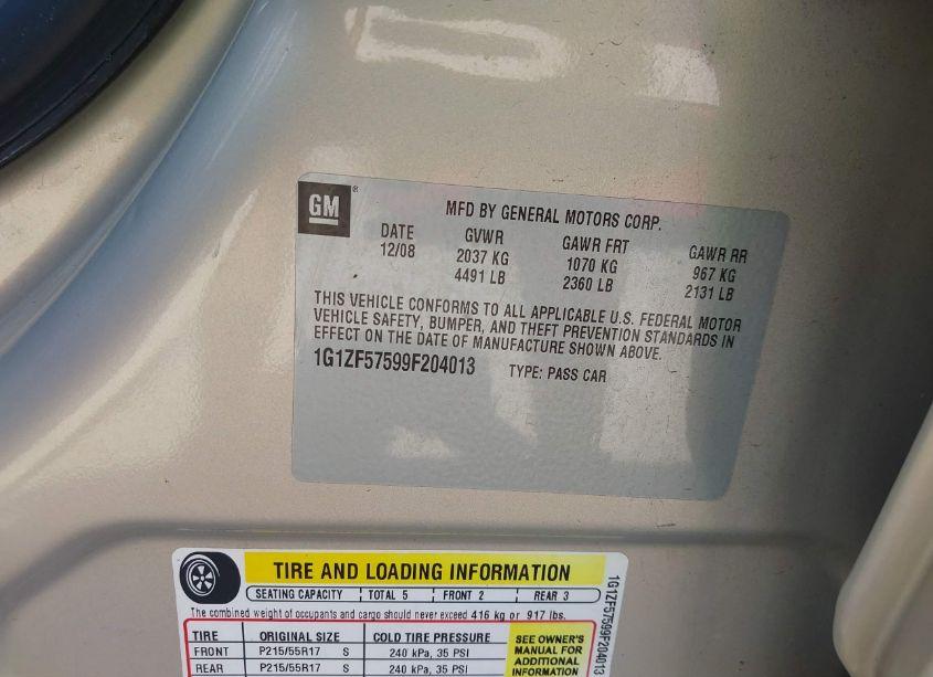 Photo 9 of 2009 Chevrolet Malibu HYBRID (VIN 1G1ZF57599F204013)