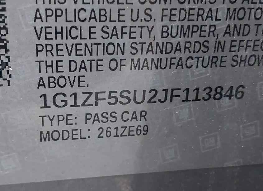 Photo 9 of 2018 Chevrolet Malibu HYBRID (VIN 1G1ZF5SU2JF113846)