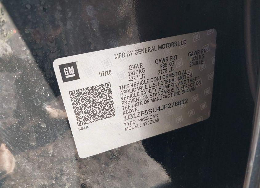 Photo 9 of 2018 Chevrolet Malibu HYBRID (VIN 1G1ZF5SU4JF278832)