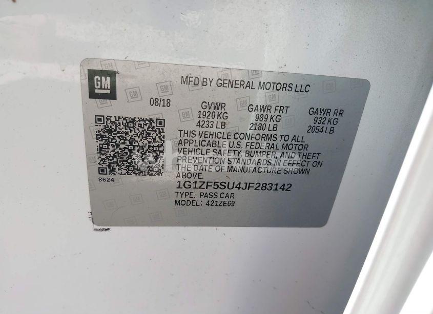 Photo 9 of 2018 Chevrolet Malibu HYBRID (VIN 1G1ZF5SU4JF283142)