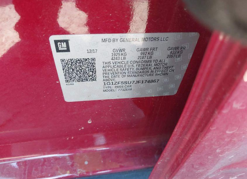 Photo 9 of 2018 Chevrolet Malibu HYBRID (VIN 1G1ZF5SU7JF174867)