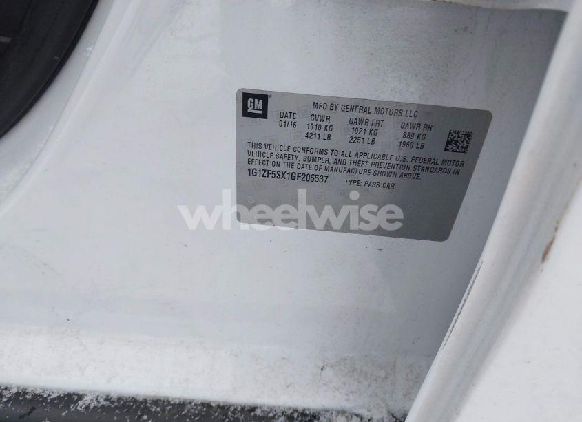 Photo 9 of 2016 Chevrolet Malibu 2LT (VIN 1G1ZF5SX1GF206537)