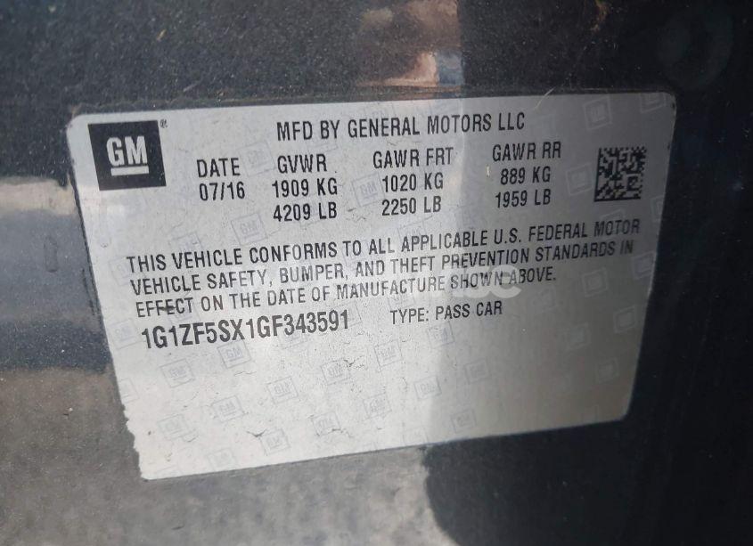 Photo 9 of 2016 Chevrolet Malibu 2LT (VIN 1G1ZF5SX1GF343591)