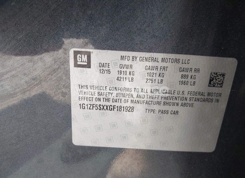 Photo 9 of 2016 Chevrolet Malibu 2LT (VIN 1G1ZF5SXXGF181928)