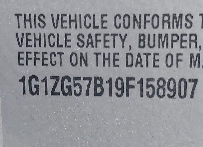 Photo 9 of 2009 Chevrolet Malibu LS (VIN 1G1ZG57B19F158907)