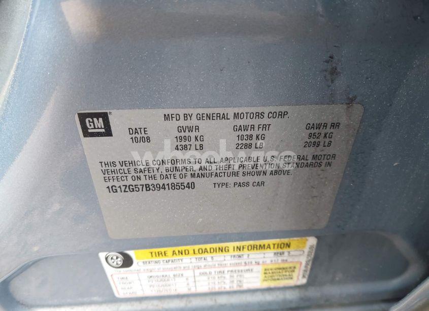 Photo 9 of 2009 Chevrolet Malibu LS (VIN 1G1ZG57B394185540)