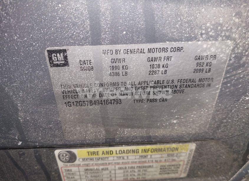 Photo 9 of 2009 Chevrolet Malibu LS (VIN 1G1ZG57B494164793)