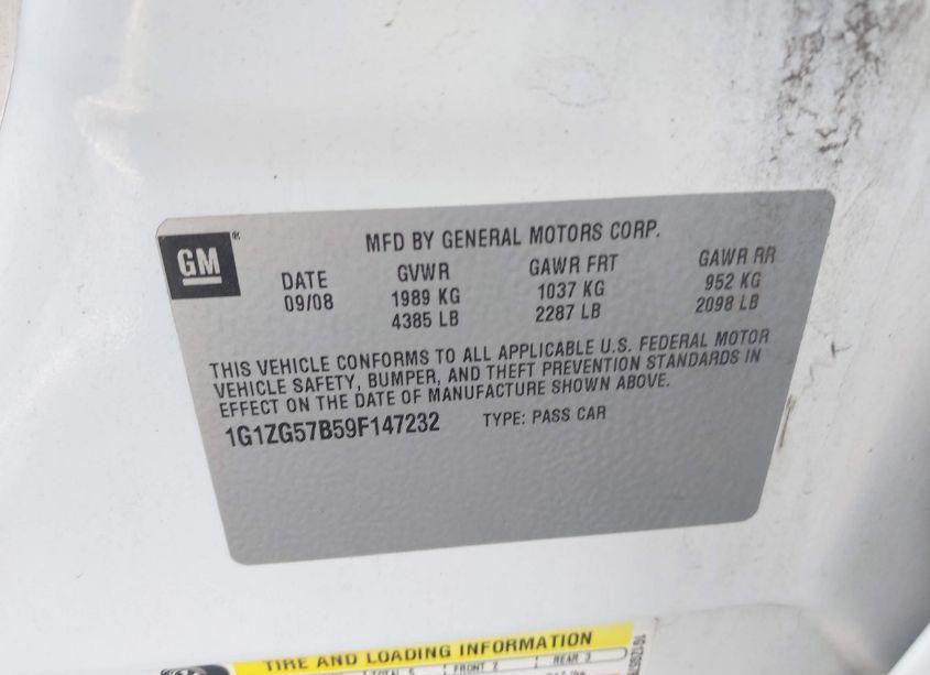 Photo 9 of 2009 Chevrolet Malibu LS (VIN 1G1ZG57B59F147232)