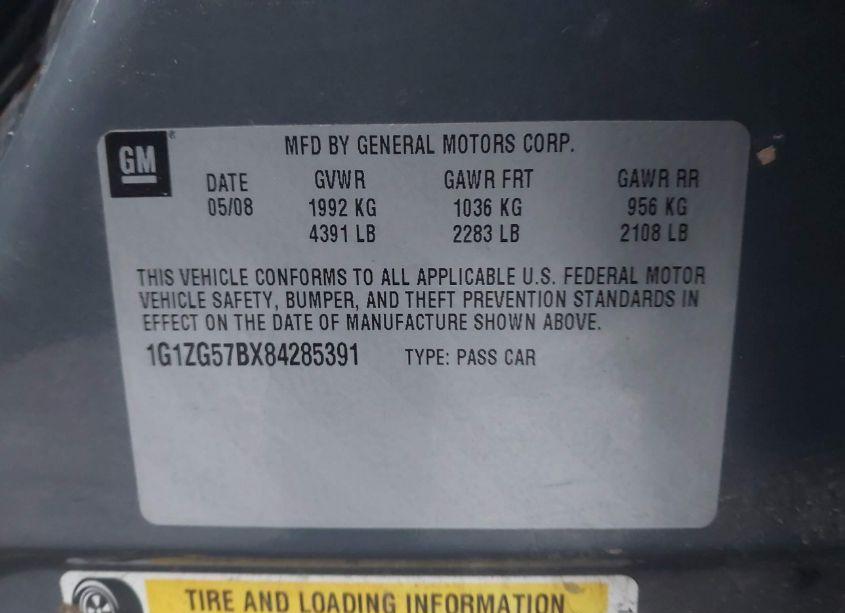 Photo 8 of 2008 Chevrolet Malibu LS (VIN 1G1ZG57BX84285391)