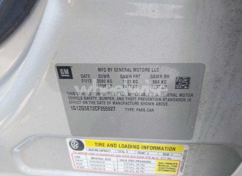 Photo 9 of 2012 Chevrolet Malibu 2LZ (VIN 1G1ZG5E72CF255927)