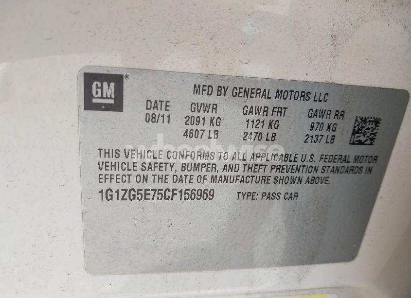 Photo 9 of 2012 Chevrolet Malibu 2LZ (VIN 1G1ZG5E75CF156969)