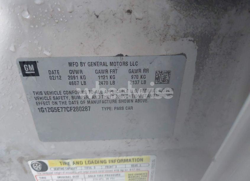 Photo 9 of 2012 Chevrolet Malibu 2LZ (VIN 1G1ZG5E77CF280287)