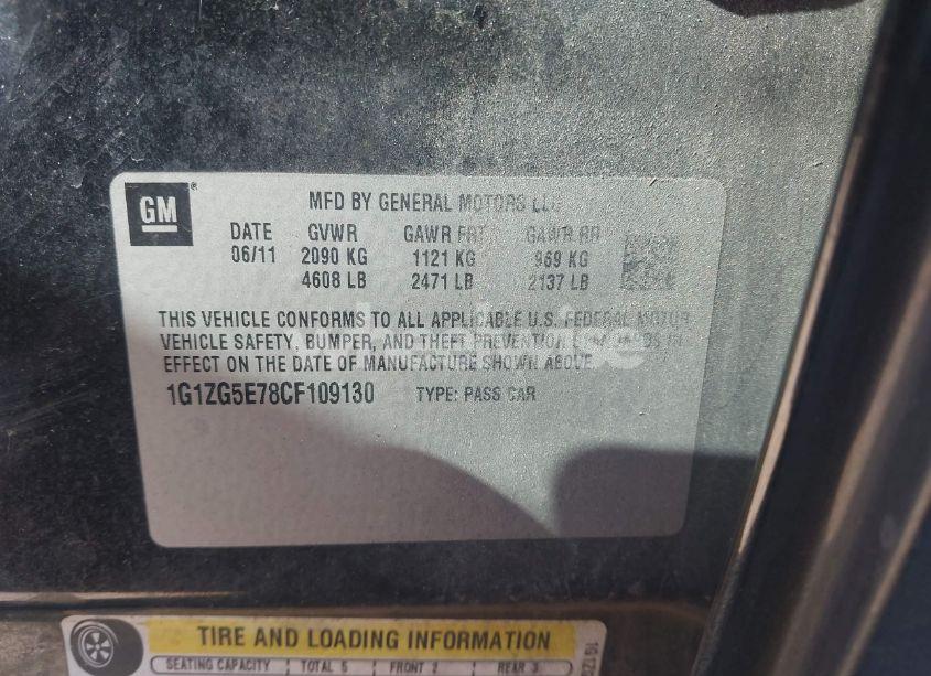 Photo 9 of 2012 Chevrolet Malibu 2LZ (VIN 1G1ZG5E78CF109130)