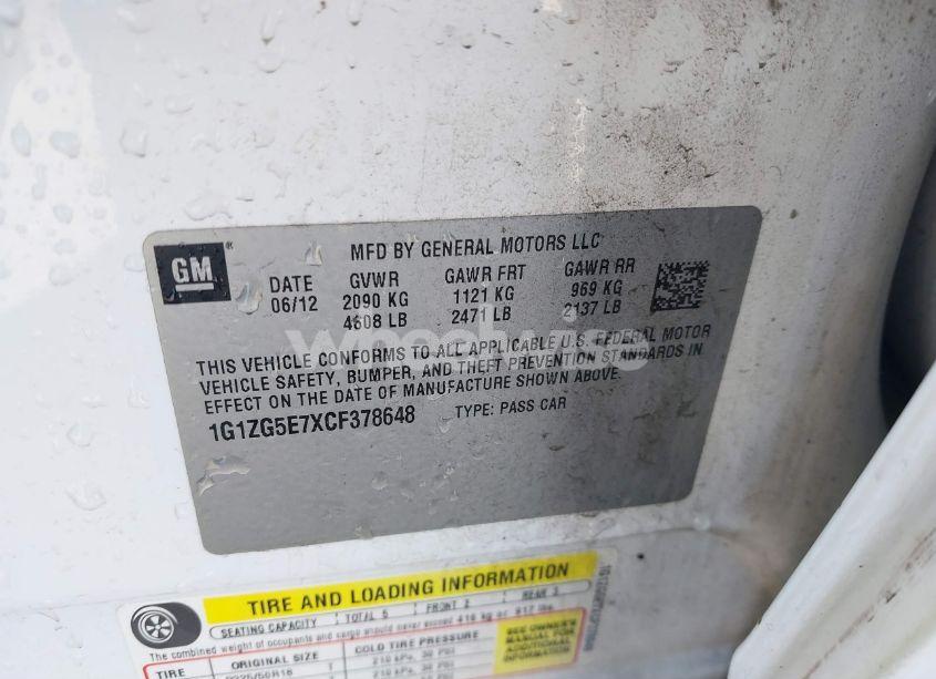 Photo 9 of 2012 Chevrolet Malibu 2LZ (VIN 1G1ZG5E7XCF378648)
