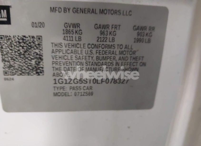 Photo 9 of 2020 Chevrolet Malibu FWD RS (VIN 1G1ZG5ST0LF078327)